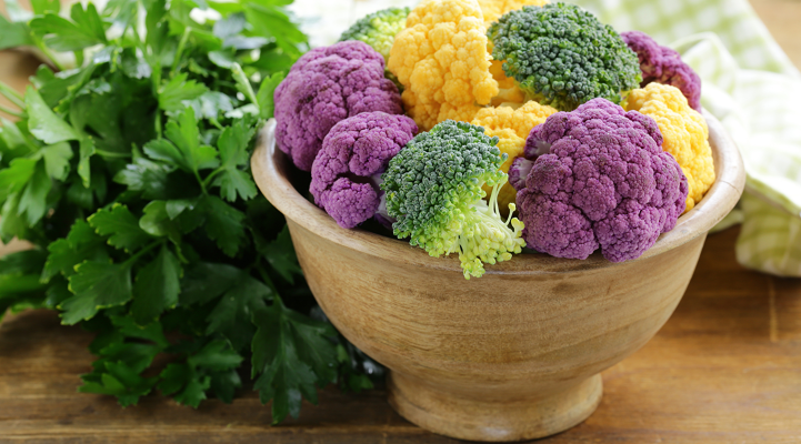 Green yellow purple Cauliflower