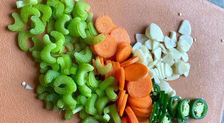 Ingredients for spicy black bean soup