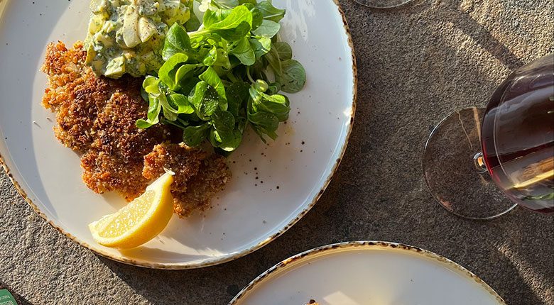 Pheasant schnitzel with gribiche