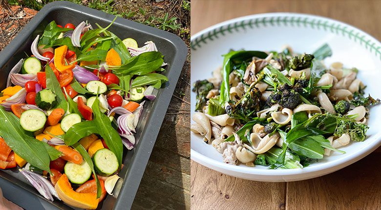 Roasted Veg and Tasty herby pasta