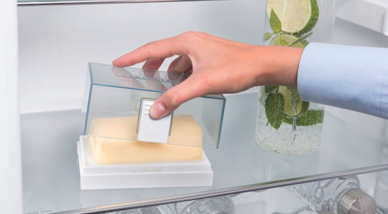 Liebherr butter dish in a fridge