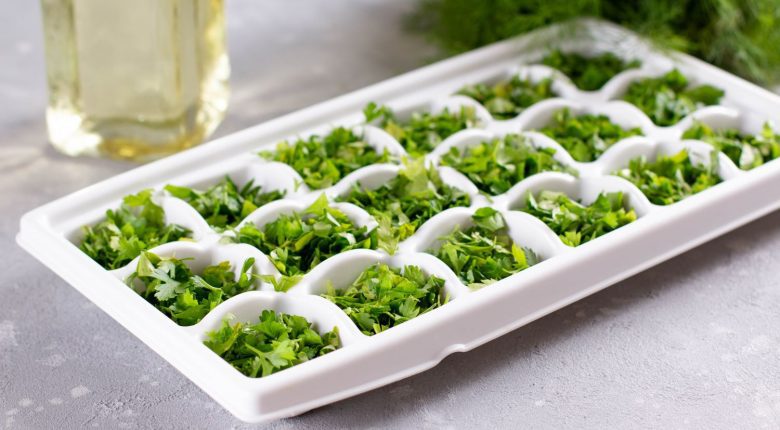 Frozen fresh herbs