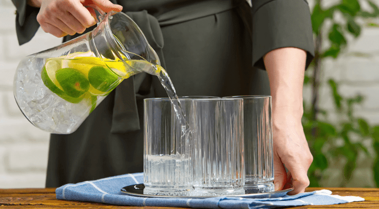 Lemon water in jar