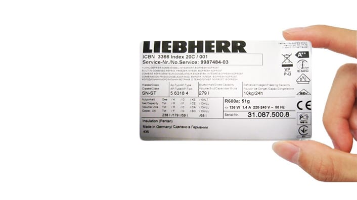 The Serial Plate on Liebherr Appliances