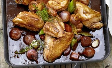 Braised Burgundy chicken