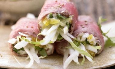 Roastbeef-Chinakohl-Röllchen