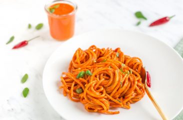 Spaghetti mit Paprikacreme Spaghetti mit Paprikacreme