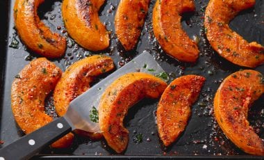 Kürbisspalten aus dem Ofen