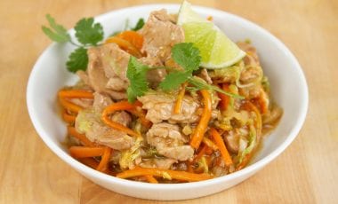 Schweinefleisch im Wok
