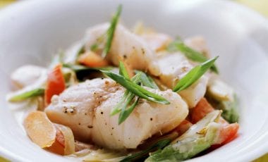 Fischpfanne mit Gemüse Fischpfanne mit Gemüse