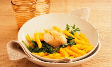 Pasta mit Räucherschellfisch und Spinat Pasta mit Räucherschellfisch und Spinat