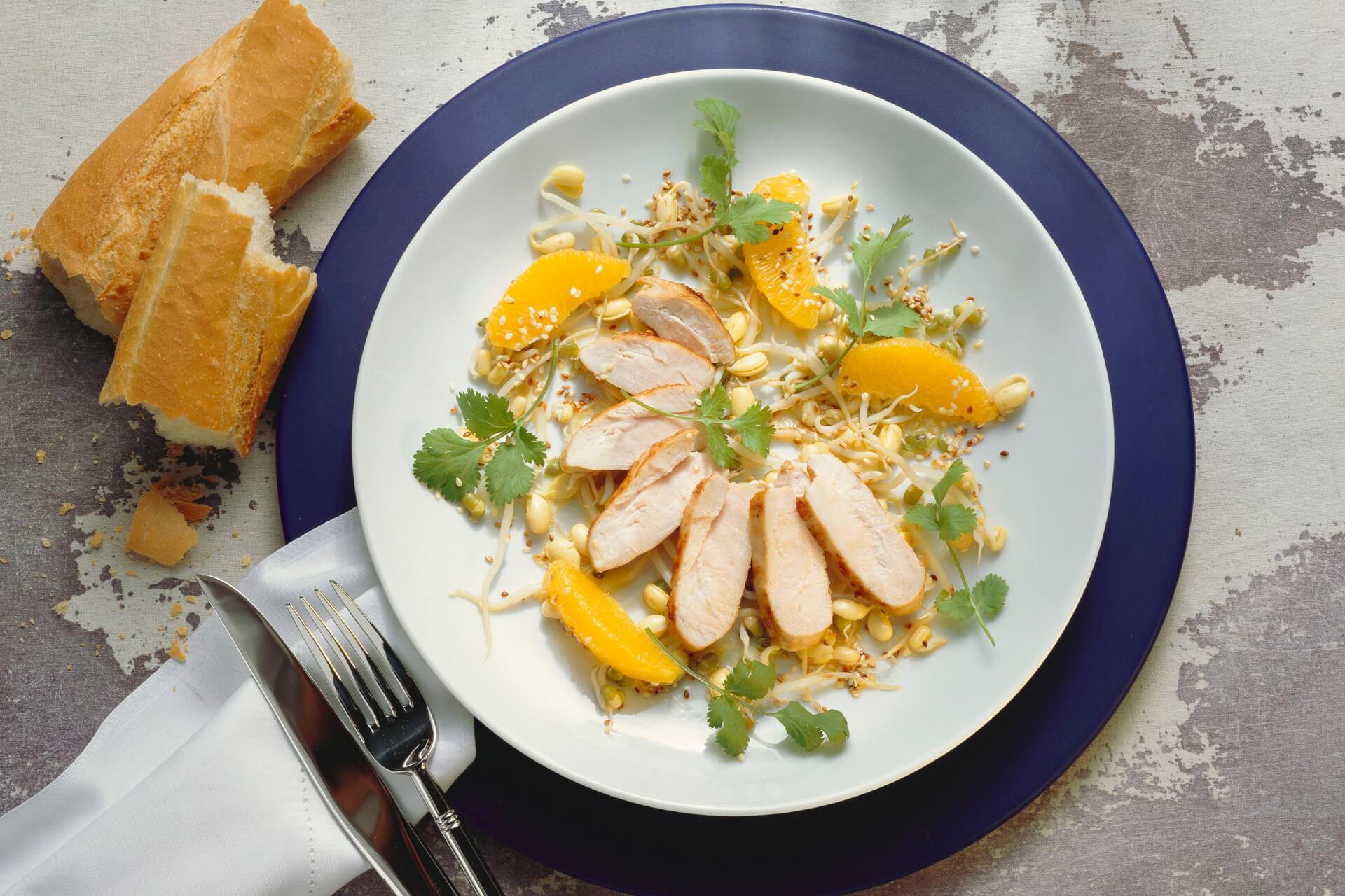 Hähnchen mit Sprossensalat - FreshMAG