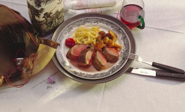 Rehrücken mit Spätzle und Eierschwammerl Rehrücken mit Spätzle und Eierschwammerl