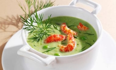 Erbsensuppe mit Flusskrebsen Erbsensuppe mit Flusskrebsen