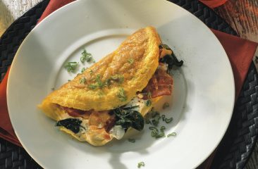 Omelett mit Spinat-Speck-Füllung Omelett mit Spinat-Speck-Füllung