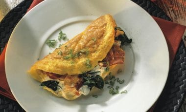 Omelett mit Spinat-Speck-Füllung