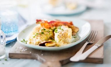 Skrei mit Bacon und Senfsauce Skrei mit Bacon und Senfsauce
