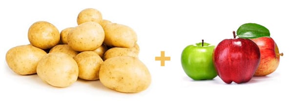 Храните картофель вместе с яблоками