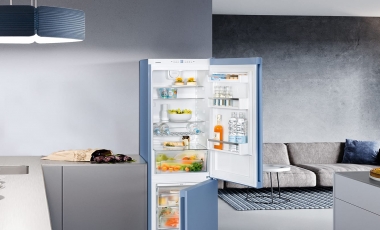 обзор синего холодильника